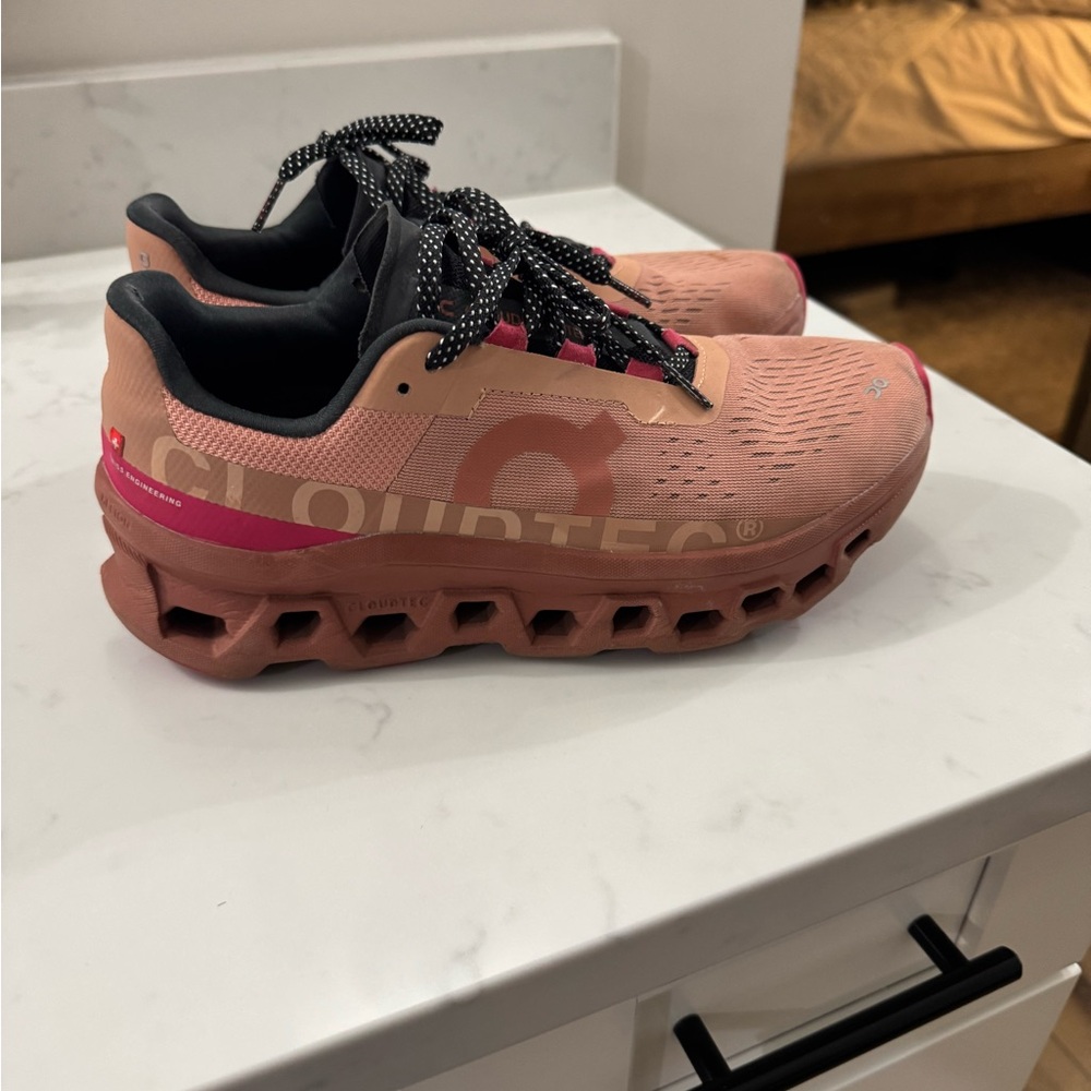 ON Women's Cloudstratus Coral Athletic Shoes